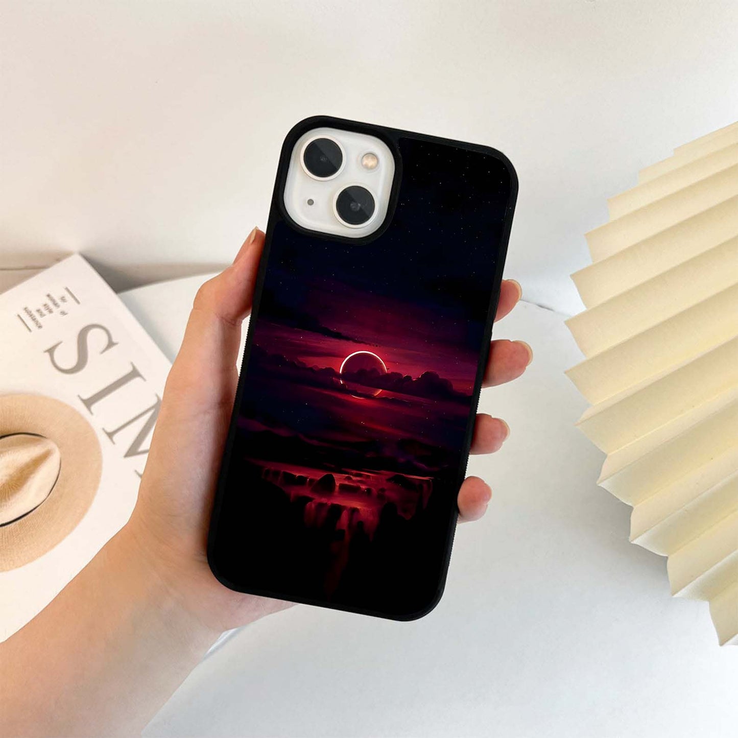 Crimson Eclipse Love Glass Case