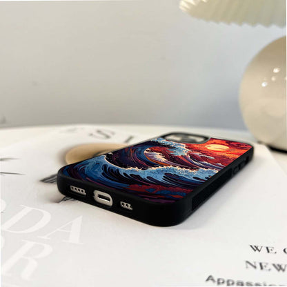 Crimson Wave Sunset Glass Case