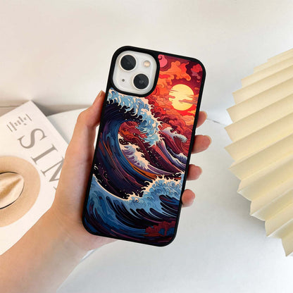 Crimson Wave Sunset Glass Case