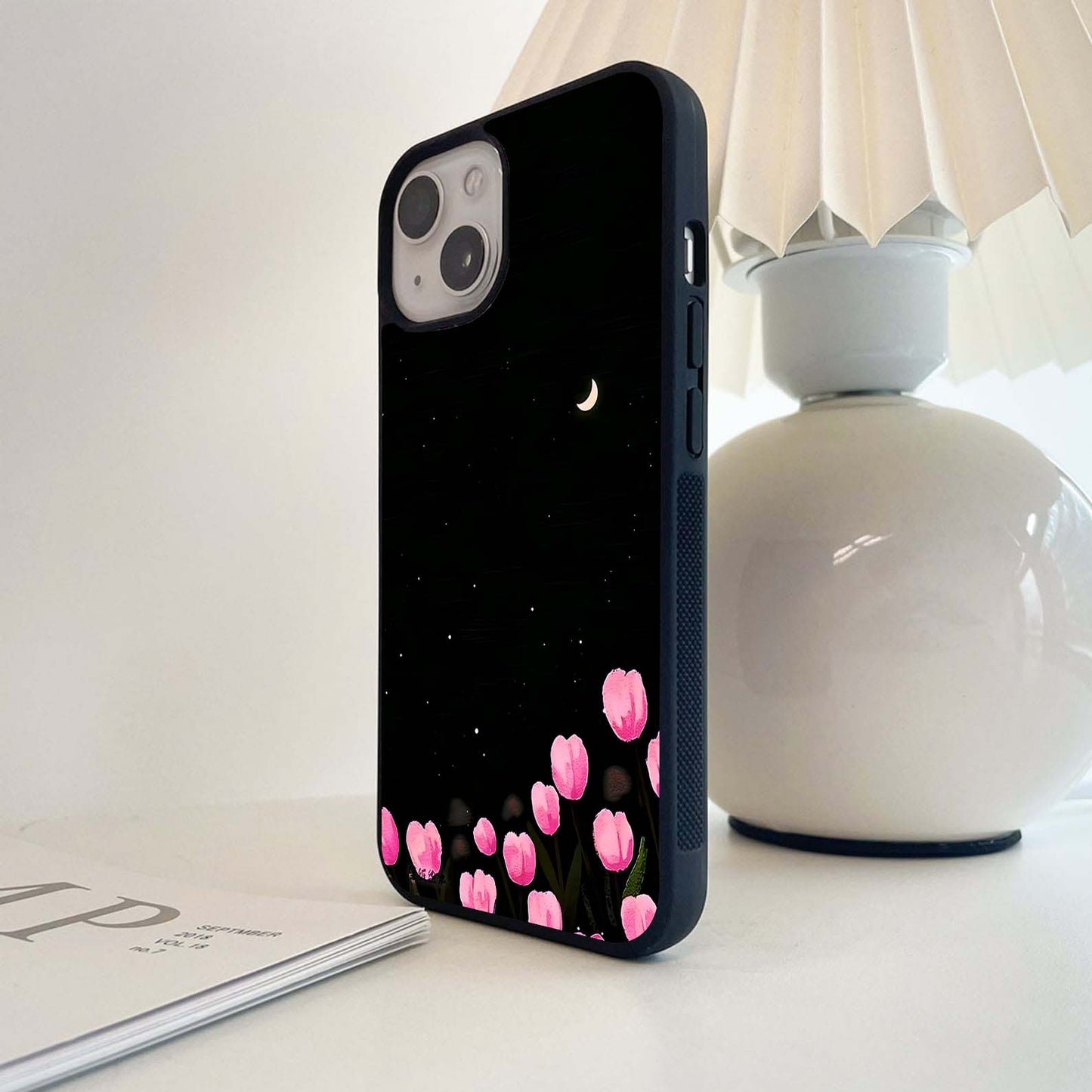 Midnight Petal Sky Glass Case