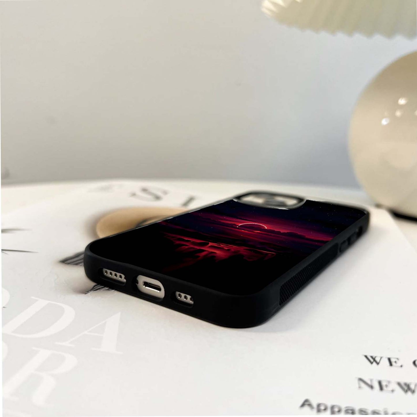 Crimson Eclipse Love Glass Case