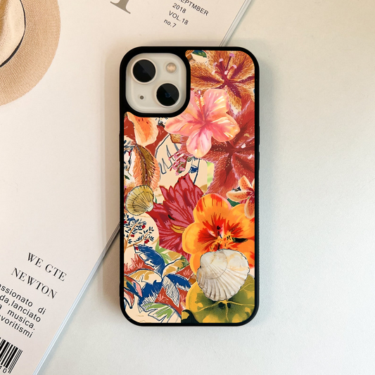 Tropical Bloom Riot Glass Case