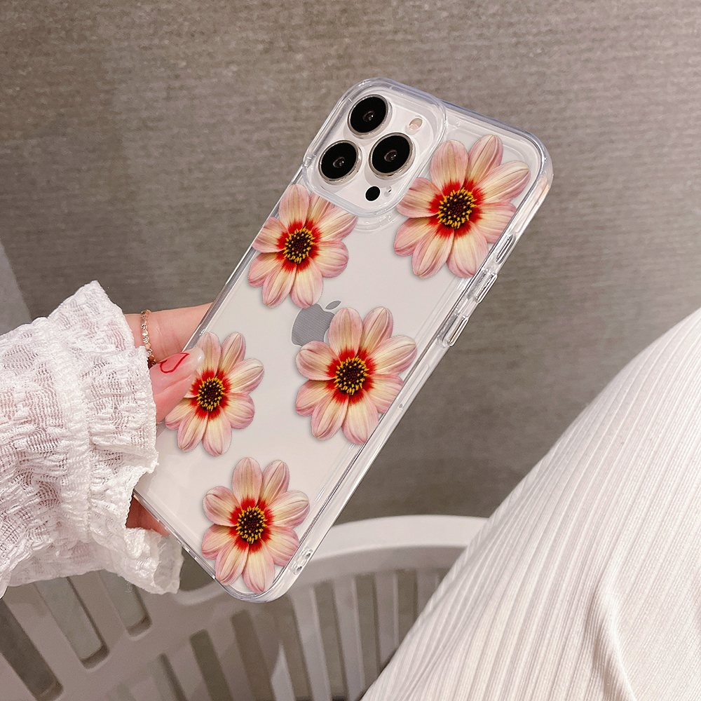 Cute Pastel Flower 2 Clear Silicon Case Cover