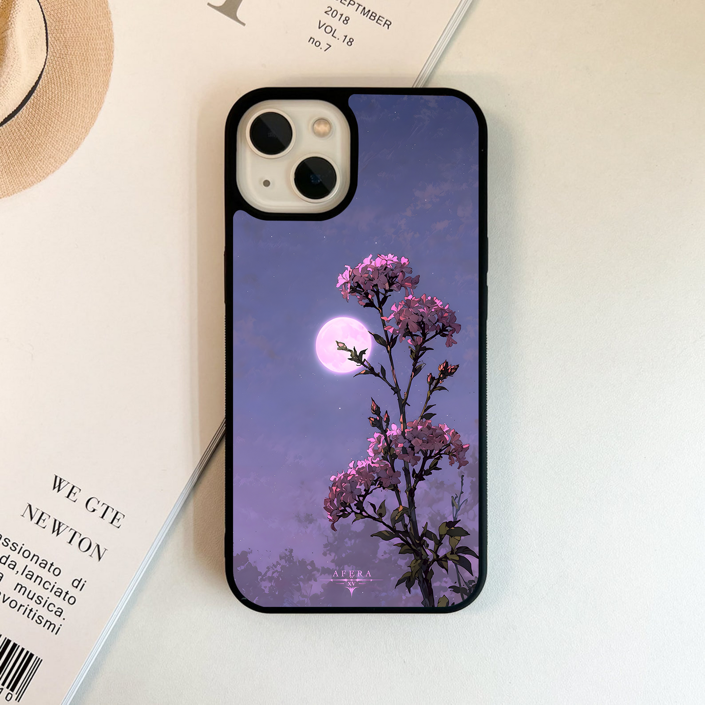 Moonlit Petal Night Glass Case