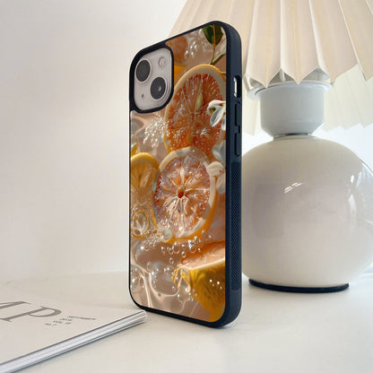 Aesthetic orange Fruit Glass Case