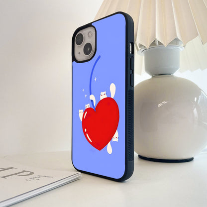 Cherry Cat Art Glass Case