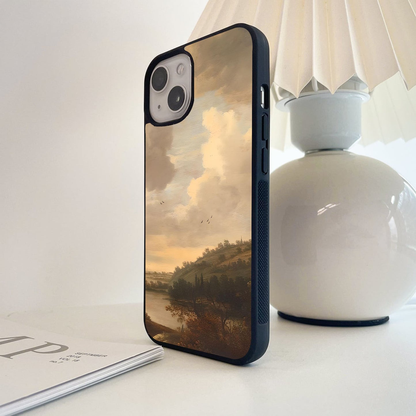 Early River Themes Glass Case