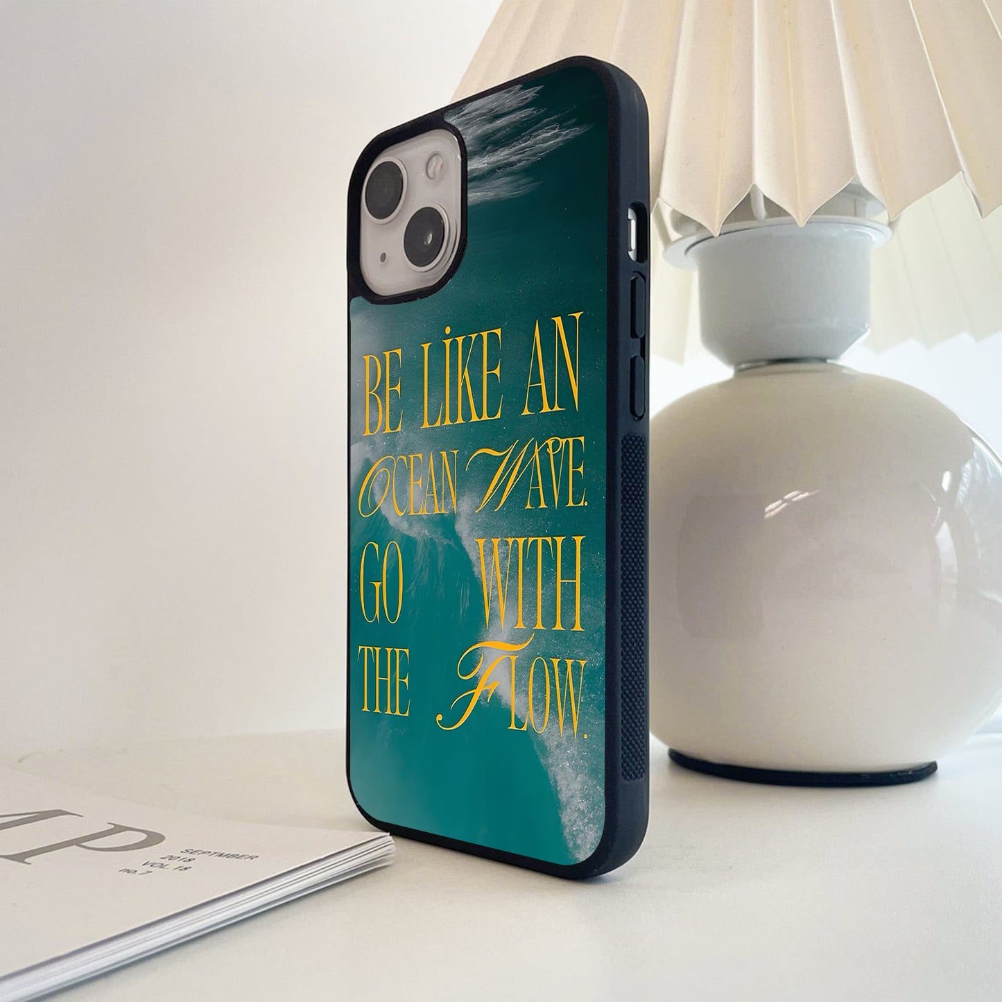 Go With Flow Quote Glass Case