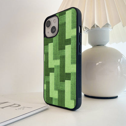 Green Zigzag Glass Case