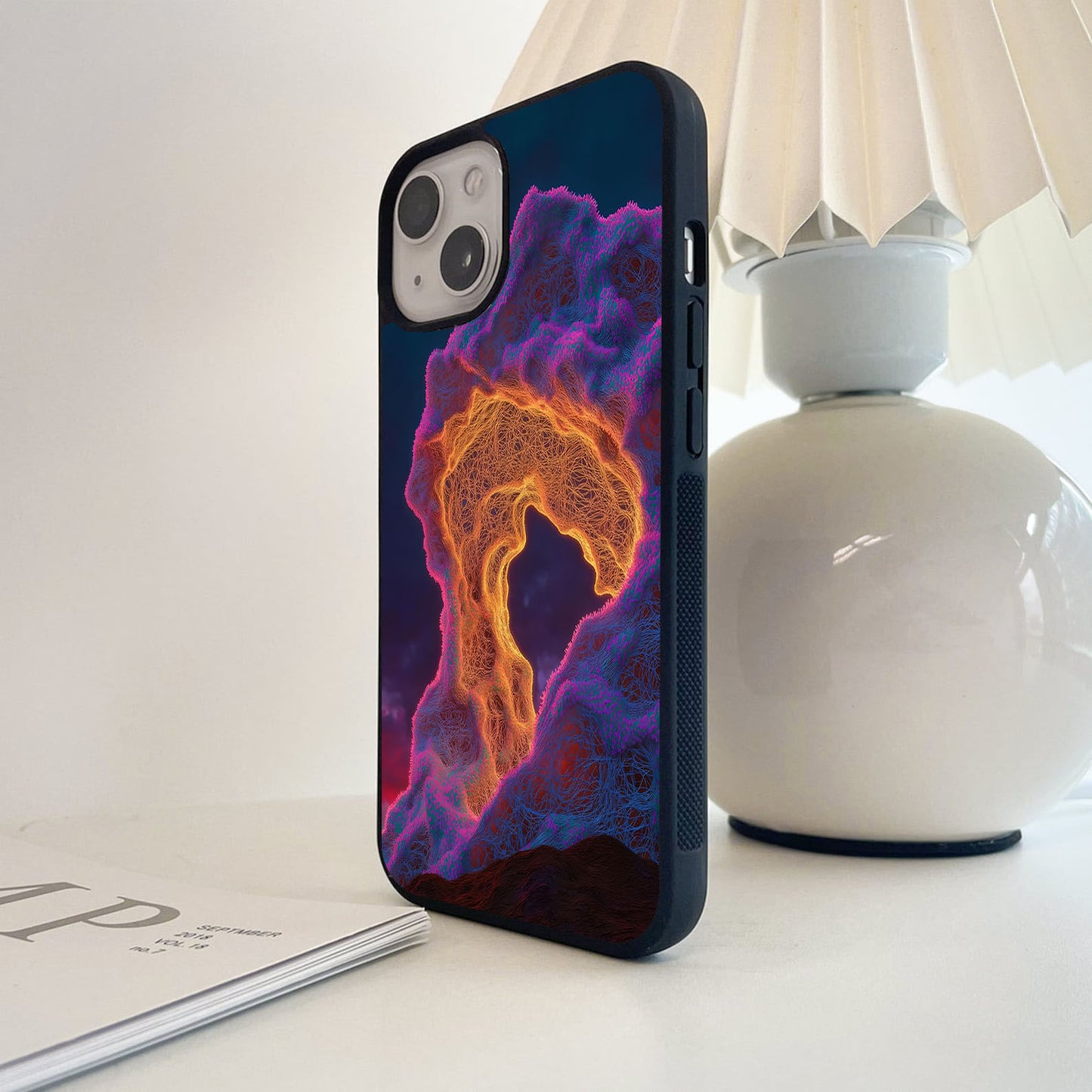Neon Mesh Flame Glass Case