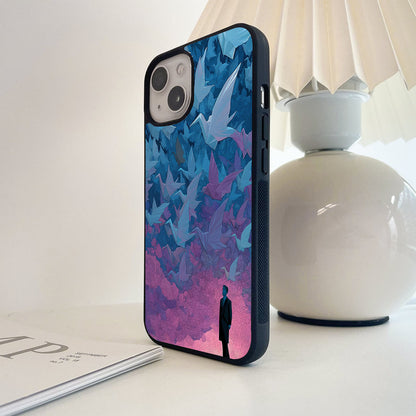 Origami Birds Glass Case