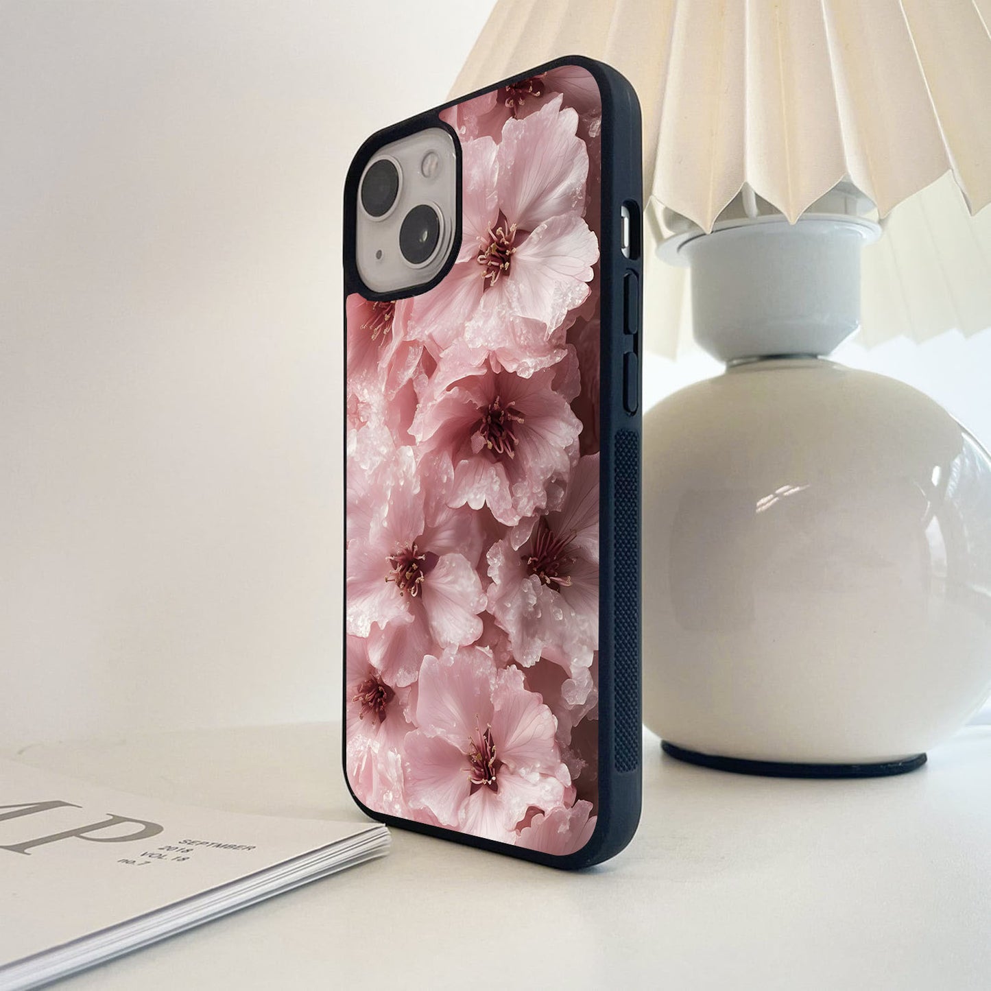 Pink Cherry Blossoms Glass Case