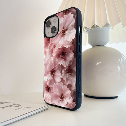 Pink Cherry Blossoms Glass Case