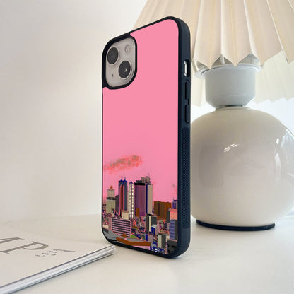 Pink Skyline Mood Glass Case