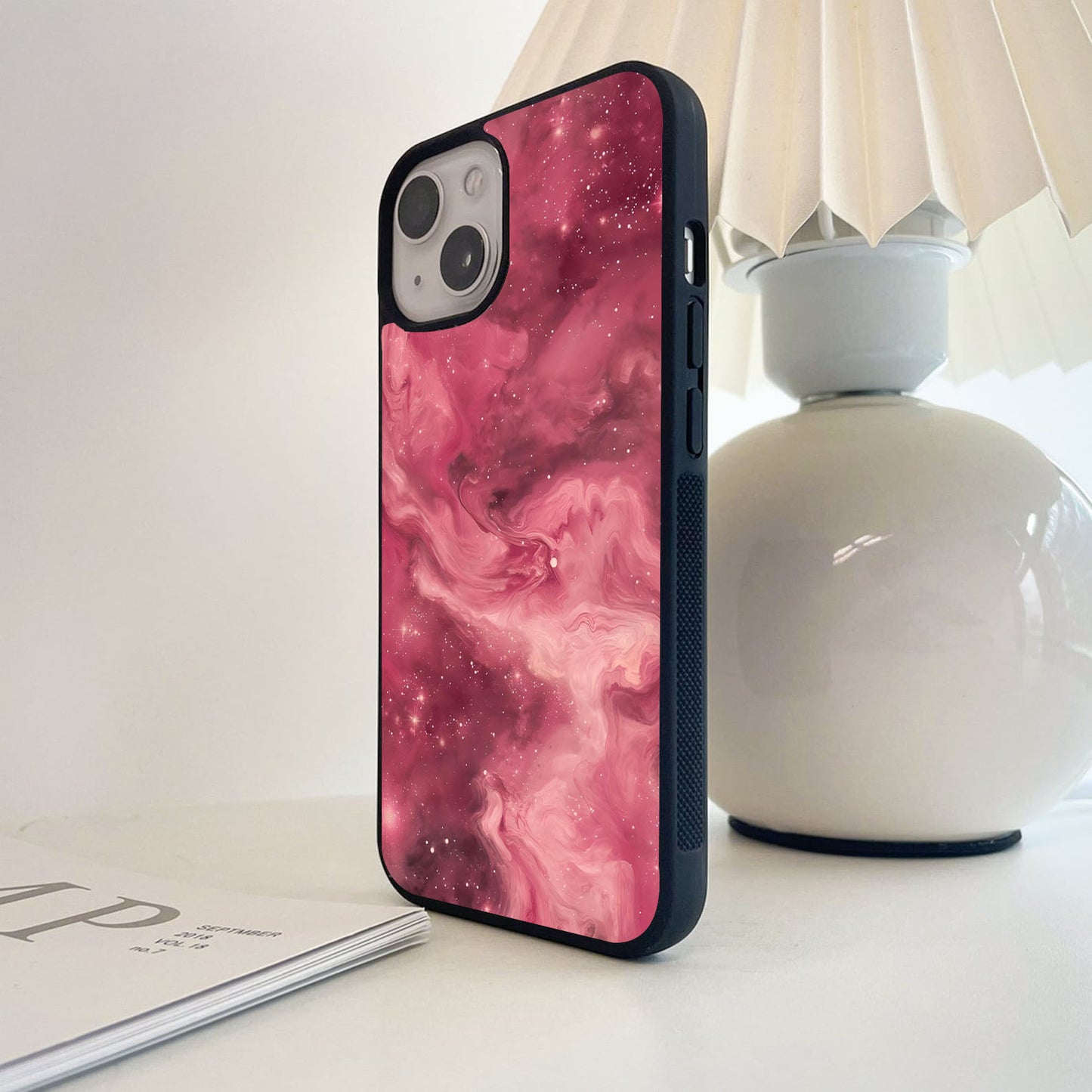 Pink Space Dust Glass Case