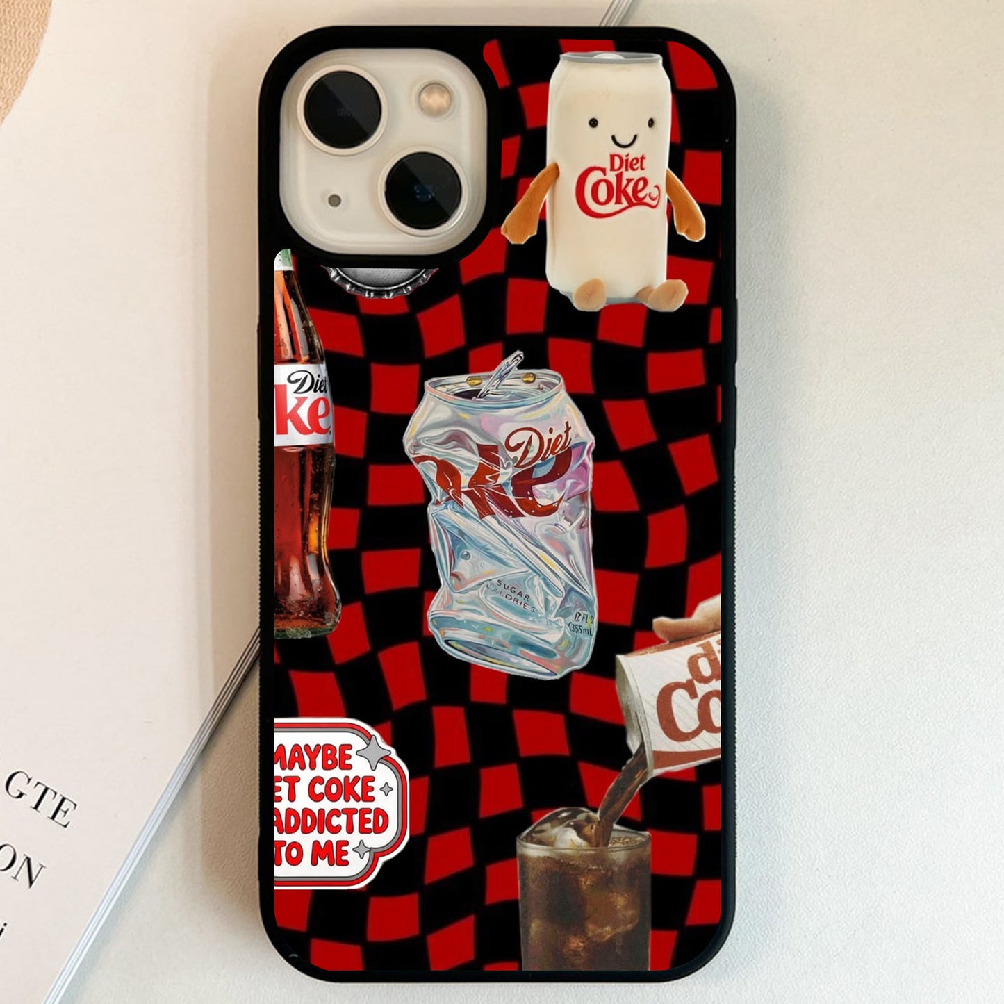 Diet Coke Checkerboard Glass Case