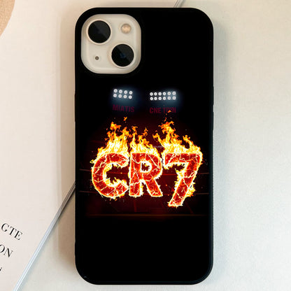 CR7 Flaming Football Glass Case