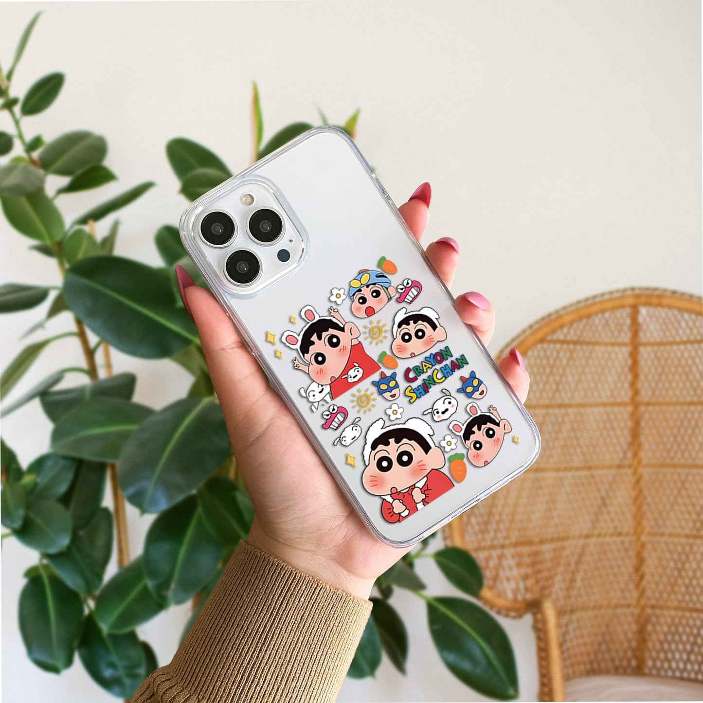 Cute Bunny Shinchan Clear Silicon Cover