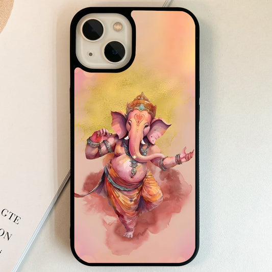 Divine Watercolor Ganesha Glass Case