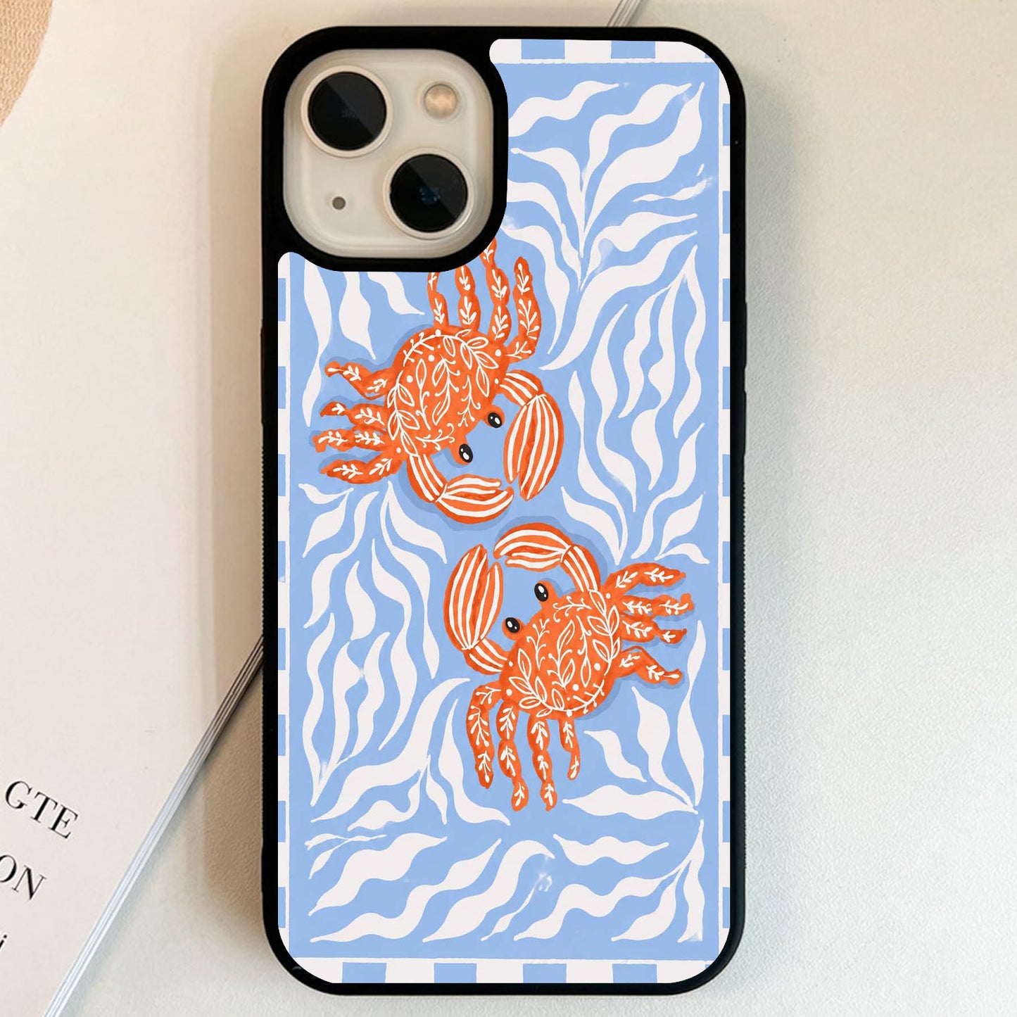 Coastal Crab Garden Glass Case