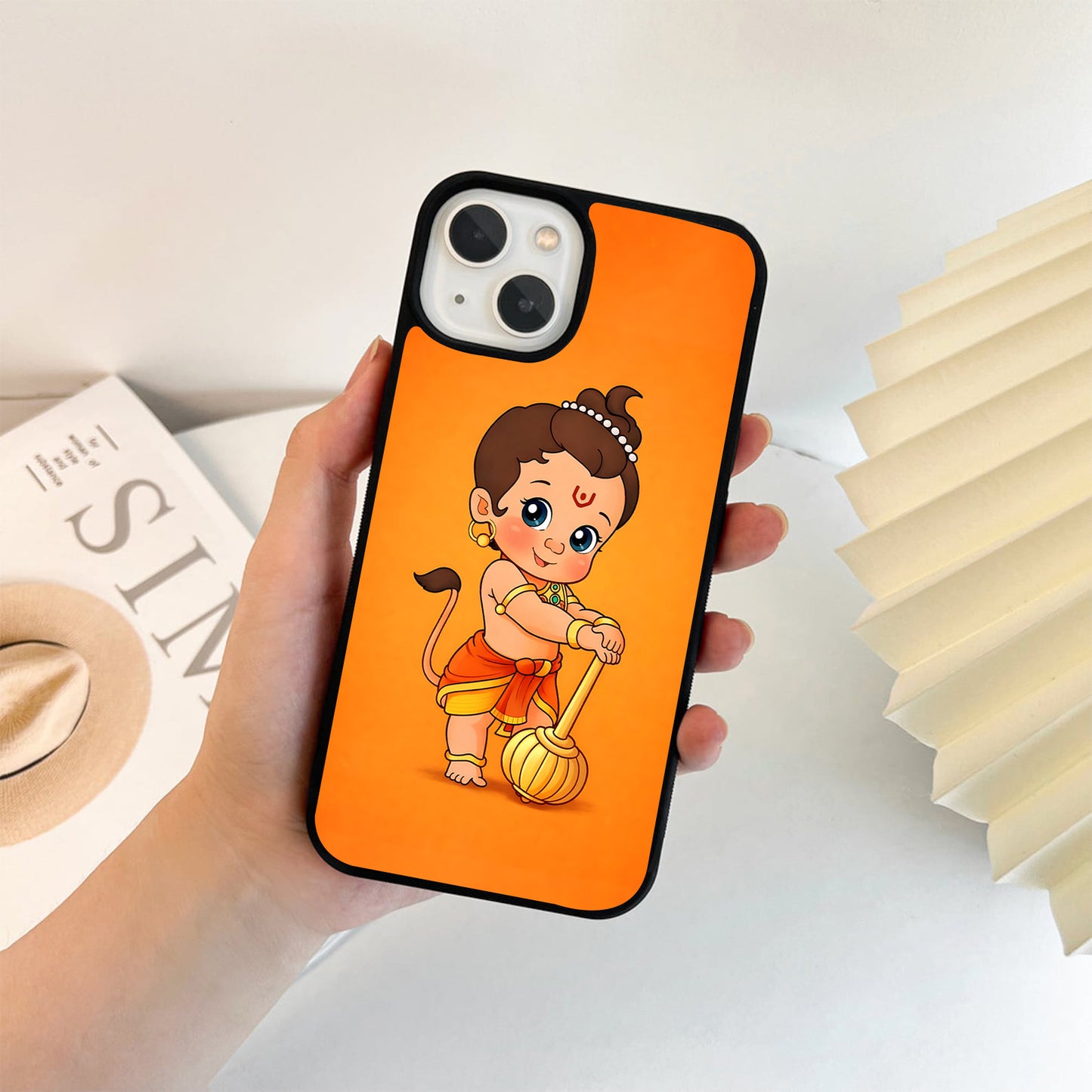 Cute Bal Hanuman Glass Case