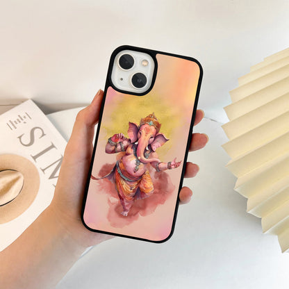 Divine Watercolor Ganesha Glass Case
