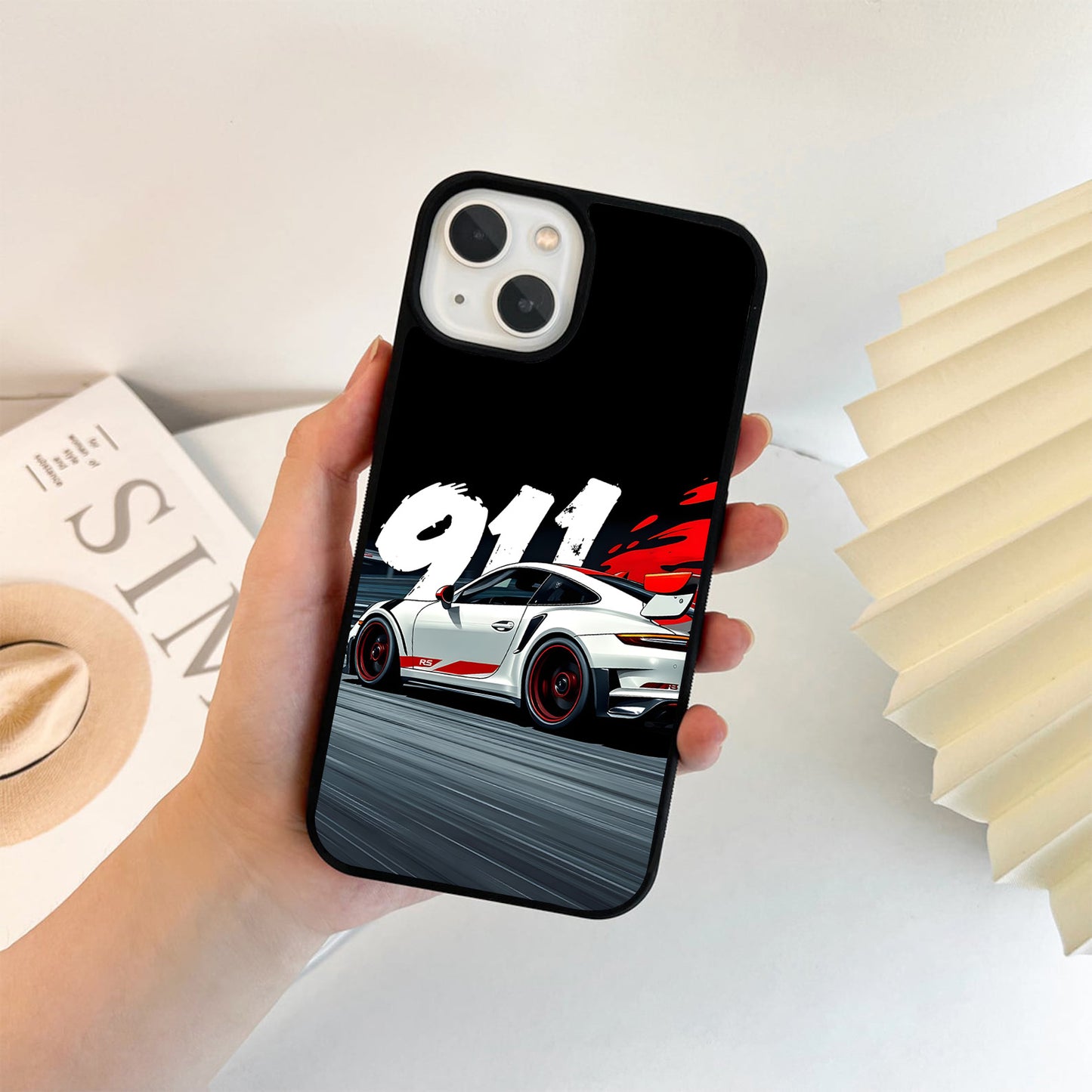 Porsche 911 White Velocity Glass Case