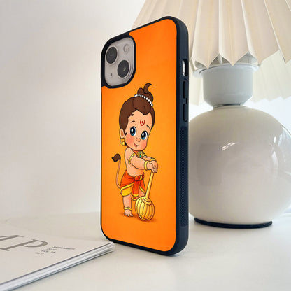 Cute Bal Hanuman Glass Case