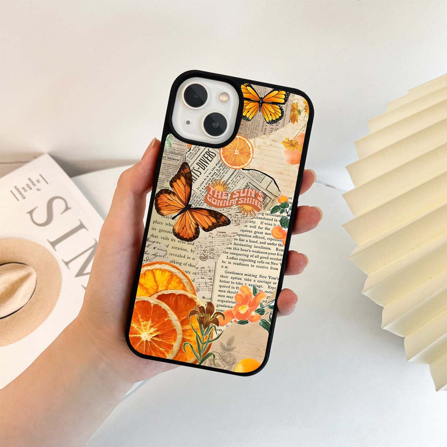 Aesthetic Orange Shine Glass Case