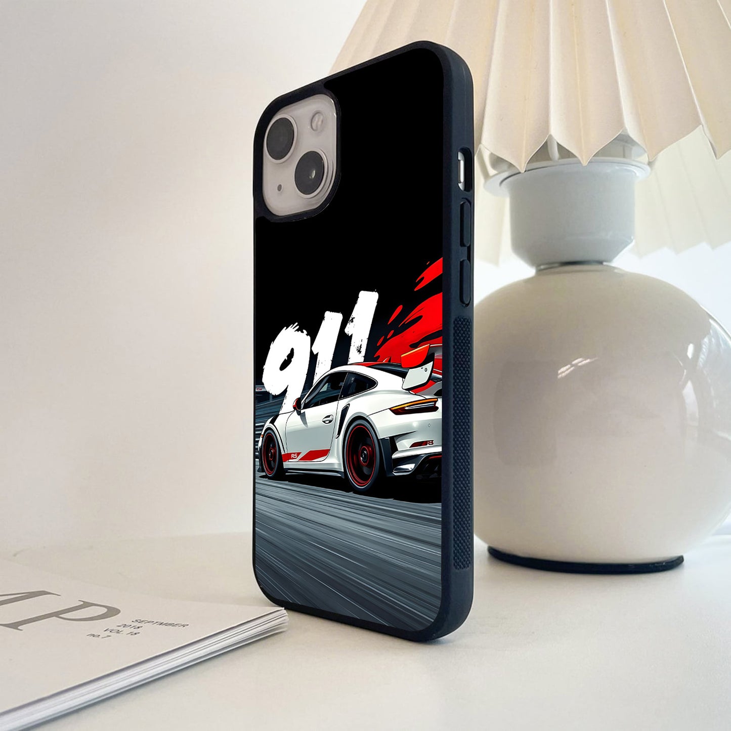 Porsche 911 White Velocity Glass Case
