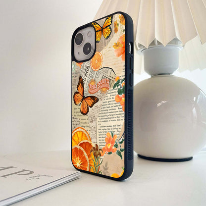 Aesthetic Orange Shine Glass Case