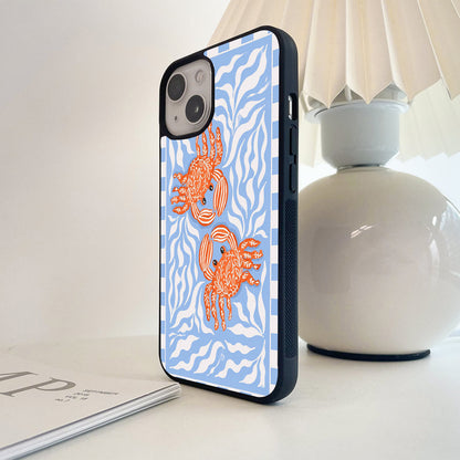 Coastal Crab Garden Glass Case