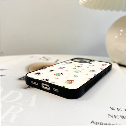 Cute Shinchan Pattern Glass Case