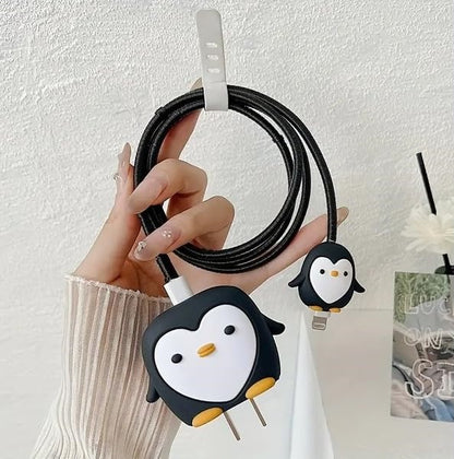 Penguin Charger Silicon Apple IPhone Charger Case | Lightning Charger/Cable Protector Cover for iPhone Chargerjkk m n