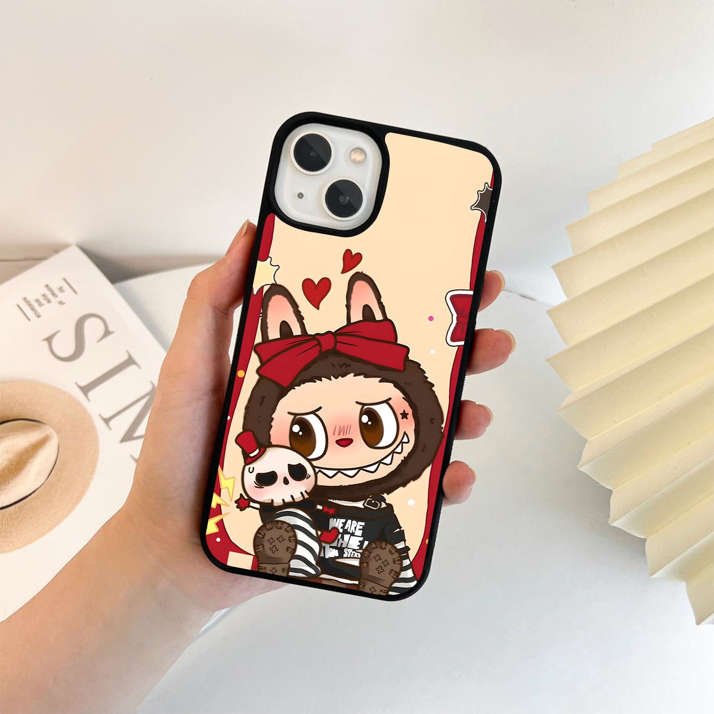 Cute Labubu Doll Glass Case