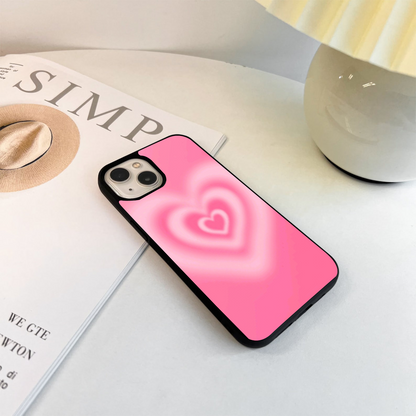 Blurry Pink Heart Glass Case