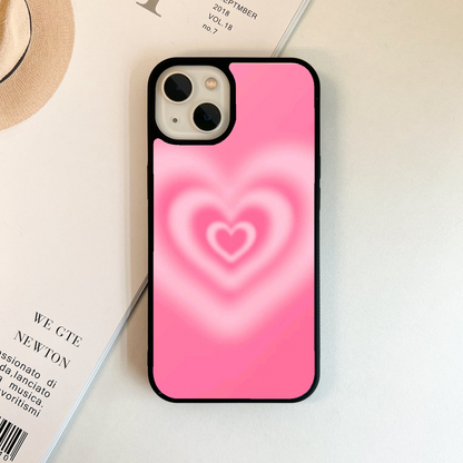 Blurry Pink Heart Glass Case