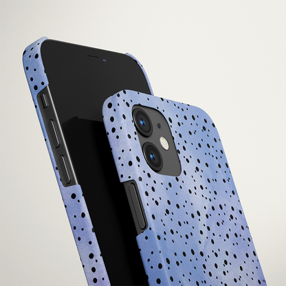 Blue with Black Dots Slim Case Cover With Same Design Holder