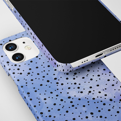 Blue with Black Dots Slim Case Cover With Same Design Holder