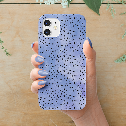 Blue with Black Dots Slim Case Cover With Same Design Holder