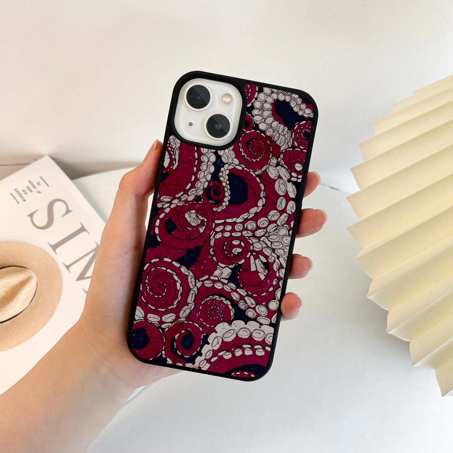 Octopus Hand Art Glass Case