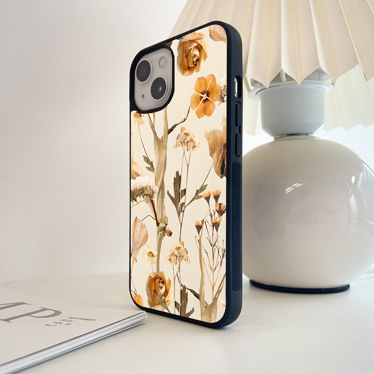 Golden Bloom Stillness Glass Case