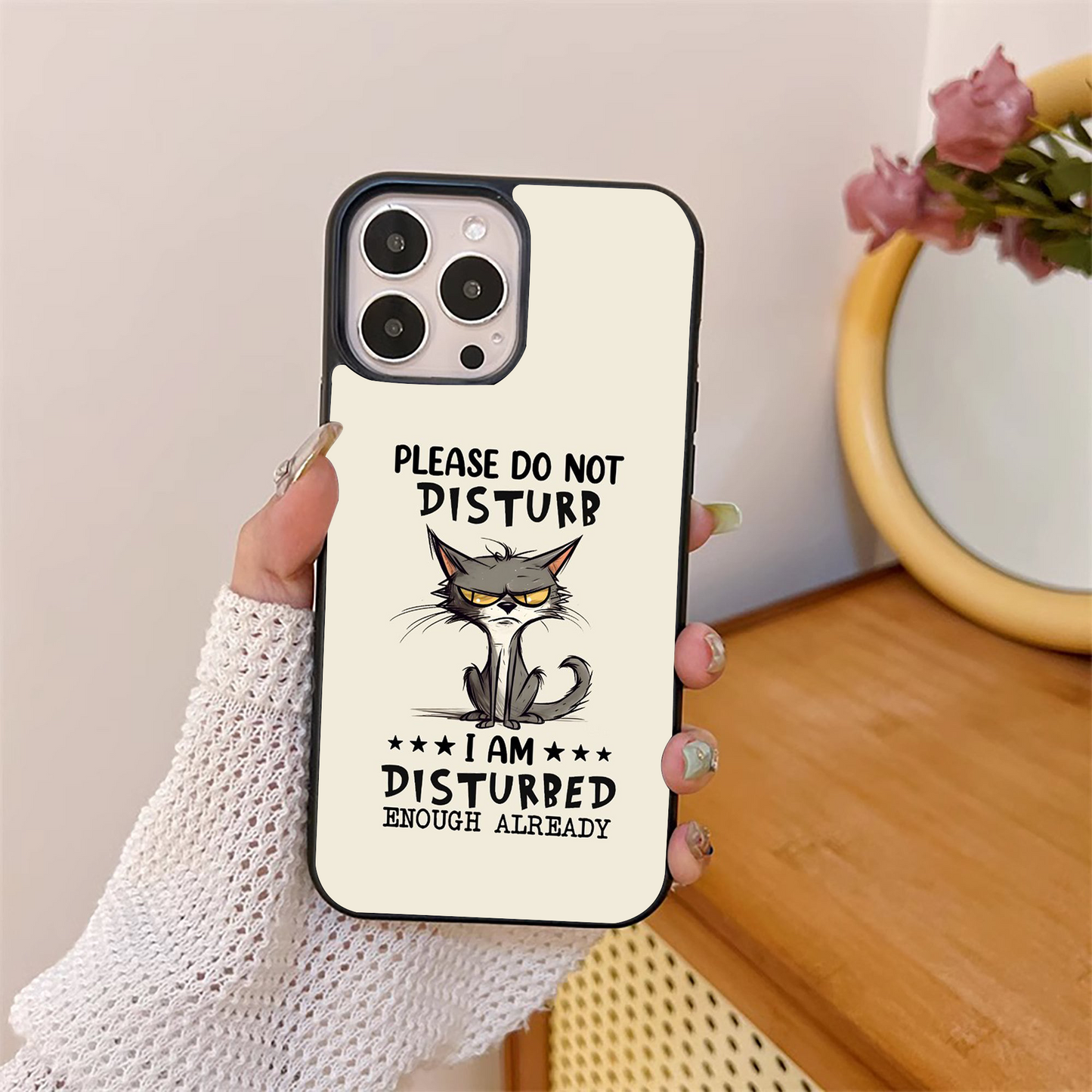 Do Not Disturb Quote Glass Case