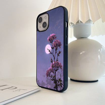 Moonlit Petal Night Glass Case