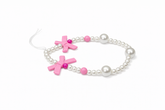 Pink Bow Pearl Phone Charm