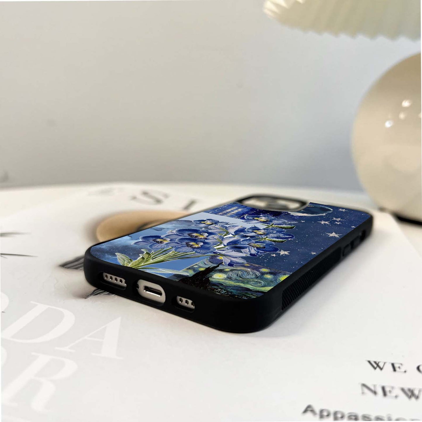 Midnight Orchid Symphony Glass Case