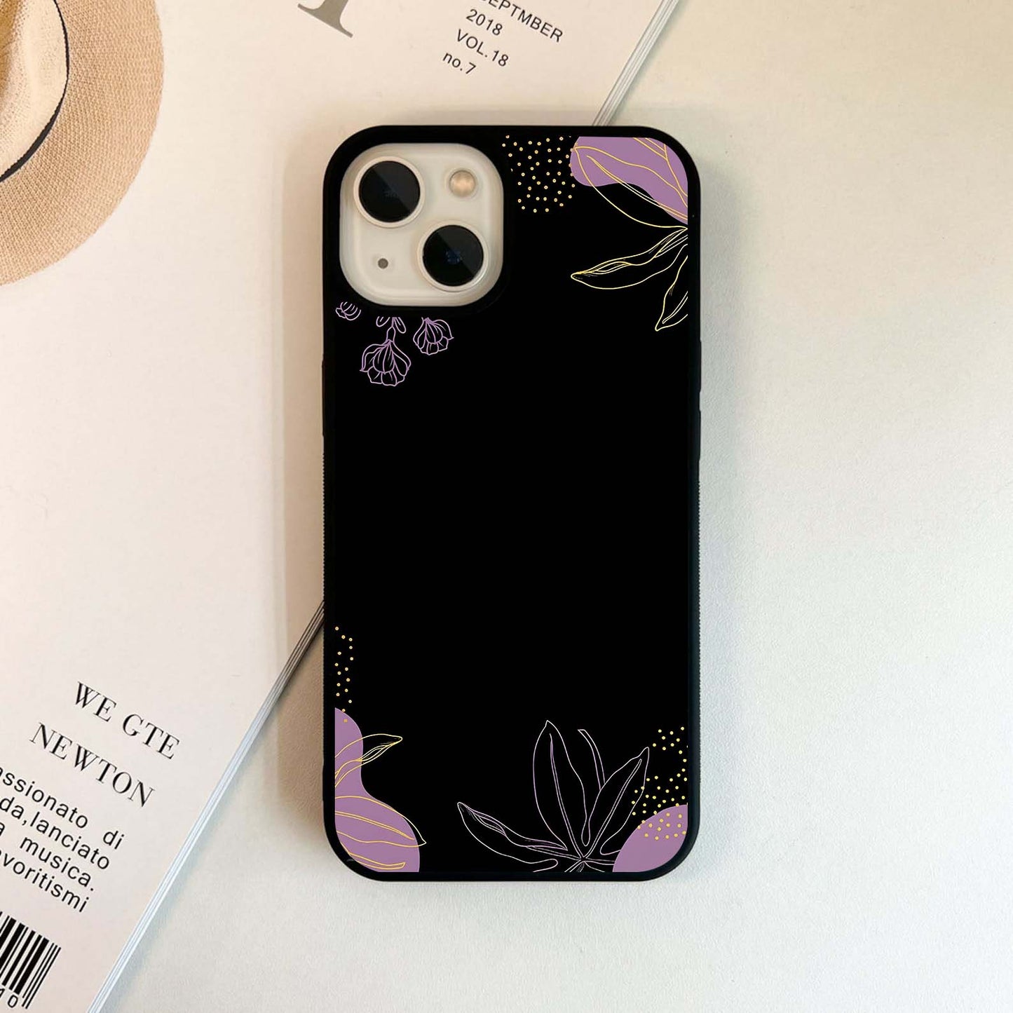 Elegant Line Floral Glass Case