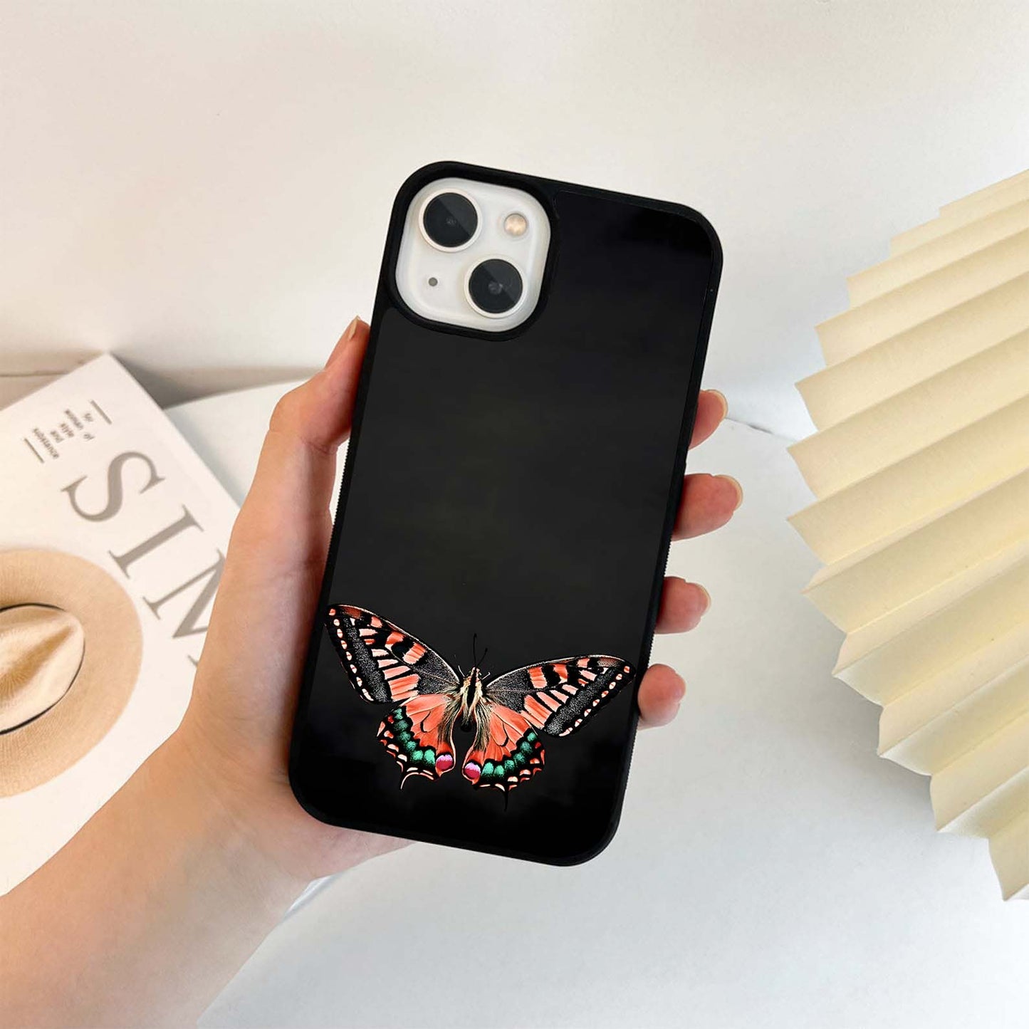 Dark Shade Butterfly Glass Case