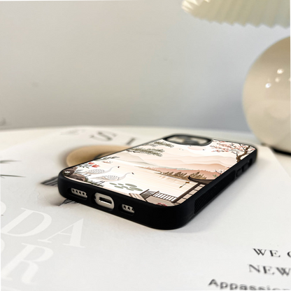 Cranes By Lake Glass Case