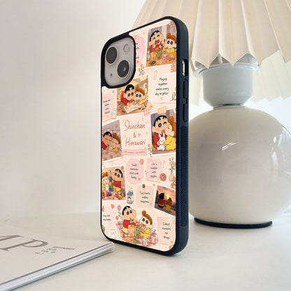 Shinchan Sibling Moments Glass Case